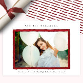 Modern Red Photo Frame Graduation Class of 2026 Aankondiging