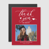 Modern Red Photo Minimalist Afstuderen Hartelijk d