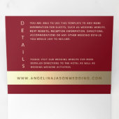 Modern Red Photo Wedding Drieluik Uitnodiging (Binnenzijde eerst)