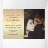 Modern Red Photo Wedding Drieluik Uitnodiging (Binnenkant midden)