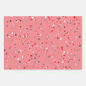 Modern Red Pink Grey Terrazzo Pattern Inpakpapier Vel (Voorkant)