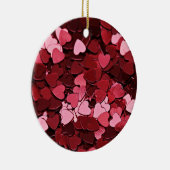 Modern Red & Pink Heart Confetti Love Pattern Keramisch Ornament (Rechts)