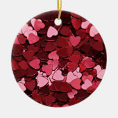 Modern Red & Pink Heart Confetti Love Pattern Keramisch Ornament (Voorkant)