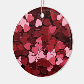 Modern Red & Pink Heart Confetti Love Pattern Keramisch Ornament (Links)