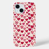 Modern Red & Pink Hearts Pattern Case-Mate iPhone Case (Achterkant)