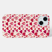 Modern Red & Pink Hearts Pattern Case-Mate iPhone Case (Achterkant (horizontaal))