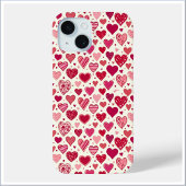 Modern Red & Pink Hearts Pattern Case-Mate iPhone Case