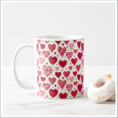 Modern Red & Pink Hearts Pattern Koffiemok
