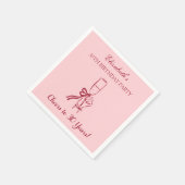 Modern Red & Pink Proost op 30 jaar verjaardag ser Servet (Hoek)