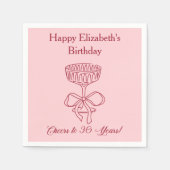 Modern Red & Pink Proost op 30 jaar verjaardag ser Servet (Voorkant)