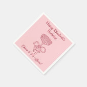 Modern Red & Pink Proost op 30 jaar verjaardag ser Servet (Hoek)