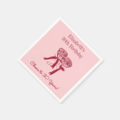 Modern Red & Pink Proost op 30 jaar verjaardag ser Servet (Hoek)