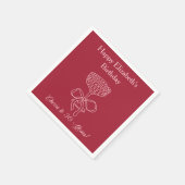 Modern Red & Pink Proost op 30 jaar verjaardag ser Servet (Hoek)