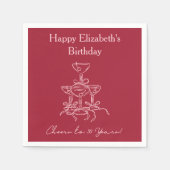 Modern Red & Pink Proost op 30 jaar verjaardag ser Servet (Voorkant)