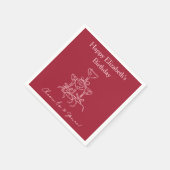 Modern Red & Pink Proost op 30 jaar verjaardag ser Servet (Hoek)