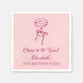 Modern Red & Pink Proost op 30 jaar verjaardag ser Servet (Voorkant)