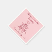 Modern Red & Pink Proost op 30 jaar verjaardag ser Servet (Hoek)