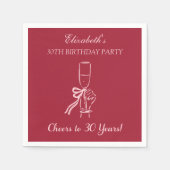 Modern Red & Pink Proost op 30 jaar verjaardag ser Servet (Voorkant)