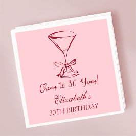 Modern Red & Pink Proost op 30 jaar verjaardag ser Servet