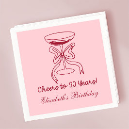 Modern Red & Pink Proost op 30 jaar verjaardag ser Servet