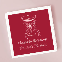 Modern Red & Pink Proost op 30 jaar verjaardag ser Servet