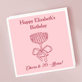 Modern Red & Pink Proost op 30 jaar verjaardag ser Servet