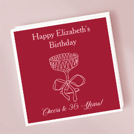 Modern Red & Pink Proost op 30 jaar verjaardag ser Servet