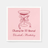 Modern Red & Pink Proost op 30 jaar verjaardag ser Servet (Voorkant)