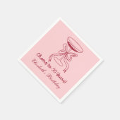 Modern Red & Pink Proost op 30 jaar verjaardag ser Servet (Hoek)