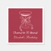 Modern Red & Pink Proost op 30 jaar verjaardag ser Servet (Voorkant)