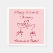 Modern Red & Pink Proost op 30 jaar verjaardag ser Servet (Voorkant)