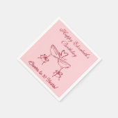 Modern Red & Pink Proost op 30 jaar verjaardag ser Servet (Hoek)