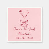 Modern Red & Pink Proost op 30 jaar verjaardag ser Servet (Voorkant)