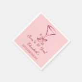 Modern Red & Pink Proost op 30 jaar verjaardag ser Servet (Hoek)