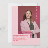 Modern Red & Pink Typography Grad Party Photo Kaart (Achterkant)