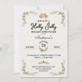 Modern Red Plaid Christmas Party Invitation Kaart (Voorkant)