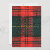 Modern Red Plaid Christmas Party Invitation Kaart (Achterkant)