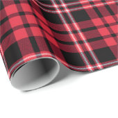 Modern Red Plaid Pattern Cadeaupapier (Rol Hoek)