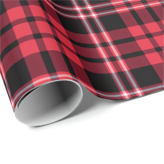 Modern Red Plaid Pattern Cadeaupapier (Rol Hoek)