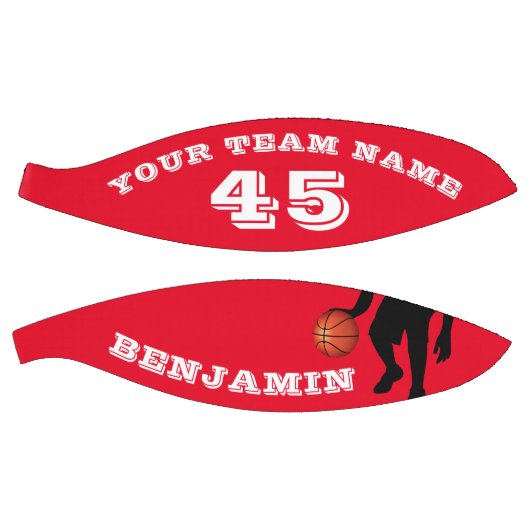 Modern Red Player Team Name Number Basketball Basketbal (Panelen)