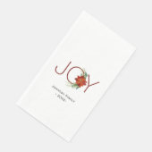 Modern Red poinsettia Holiday Joy Kerstmis Servet (Hoek)