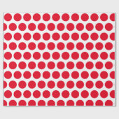 Modern Red Polka Dots kerstartikel Cadeaupapier (Vlak)