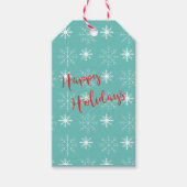 Modern Red Prettige feestdagen, Blauwgroen, Stars  Cadeaulabel (Voorkant)