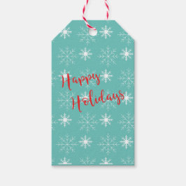 Modern Red Prettige feestdagen, Blauwgroen, Stars  Cadeaulabel