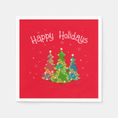 Modern Red Prettige feestdagen, Blauwgroen, Stars  Servet (Voorkant)