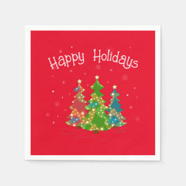 Modern Red Prettige feestdagen, Blauwgroen, Stars  Servet