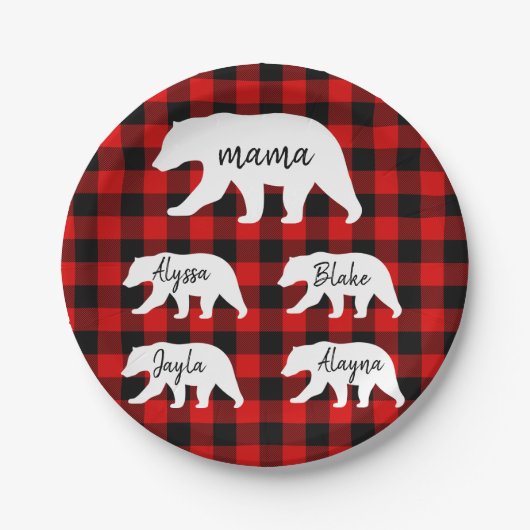 Modern Red Pset and White Mama Beer Papieren Bordje (Voorkant)