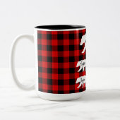 Modern Red Pset and White Mama Beer Tweekleurige Koffiemok (Links)