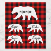 Modern Red Pset and White Mama Beer Wijn Etiket (Enkel label)