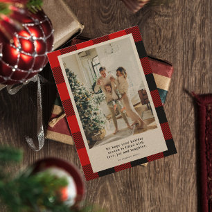 Modern Red Pset Happy Holiday   Foto van de famili